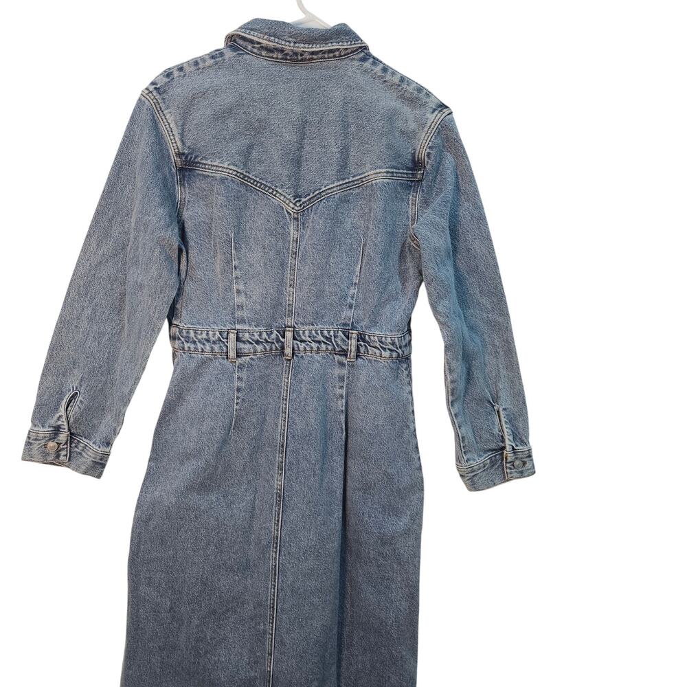 Future Collectibe Stylish Blue Denim Midi Dress - Picture 2 of 9